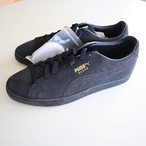 Puma Suede Classic Black Sneakers Size 12 New With Extra Laces